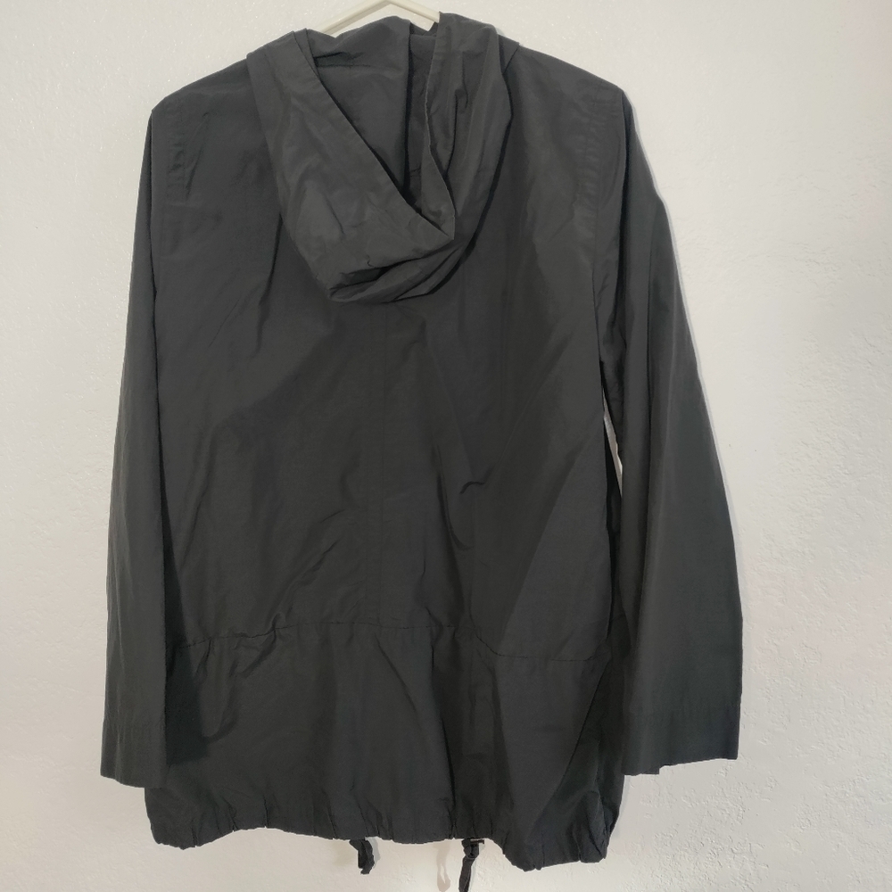 EILEEN Fisher Women's Gray Hooded Windbreaker Size XS - Picture 2 of 8
